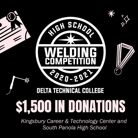Delta Technical College Presents $1,500 in Donations to Local High School Welding Departments