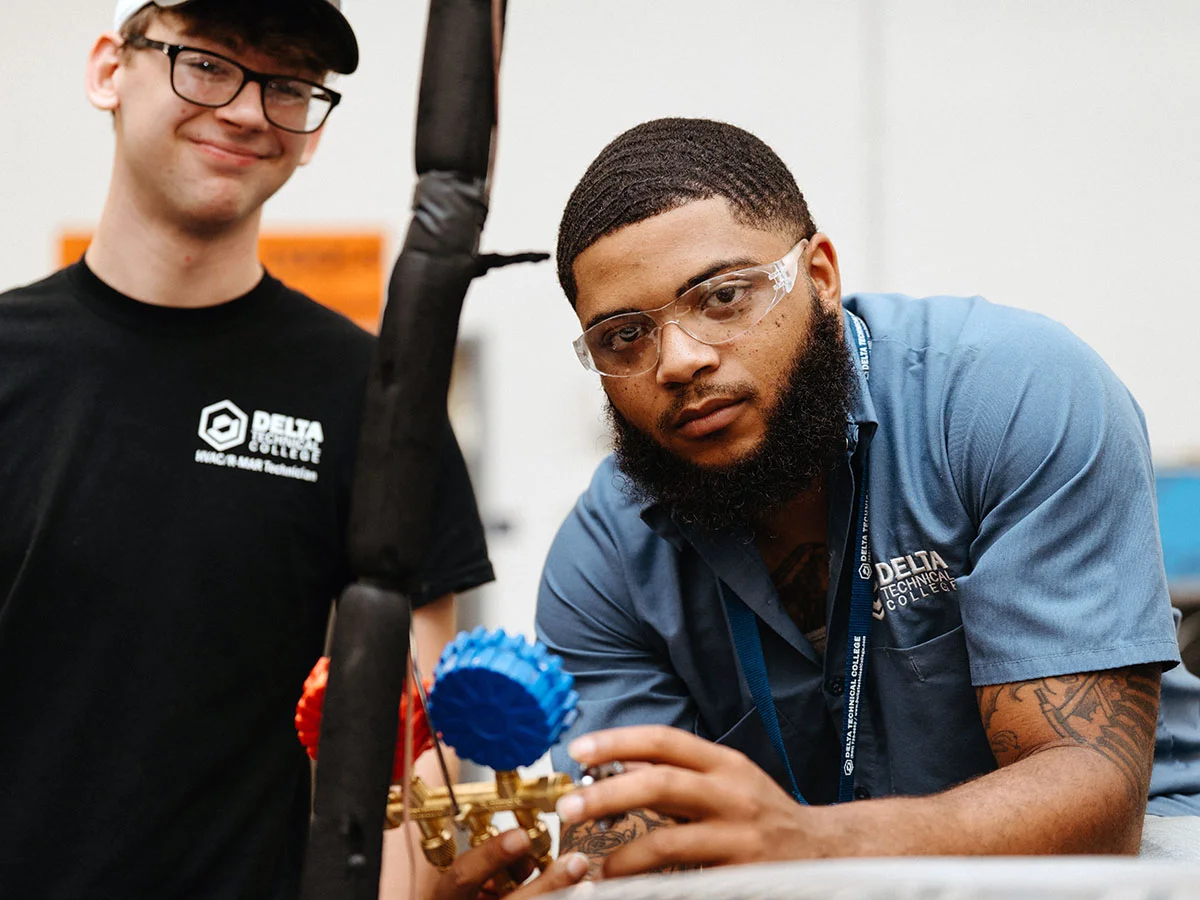 Electrician training program students in class